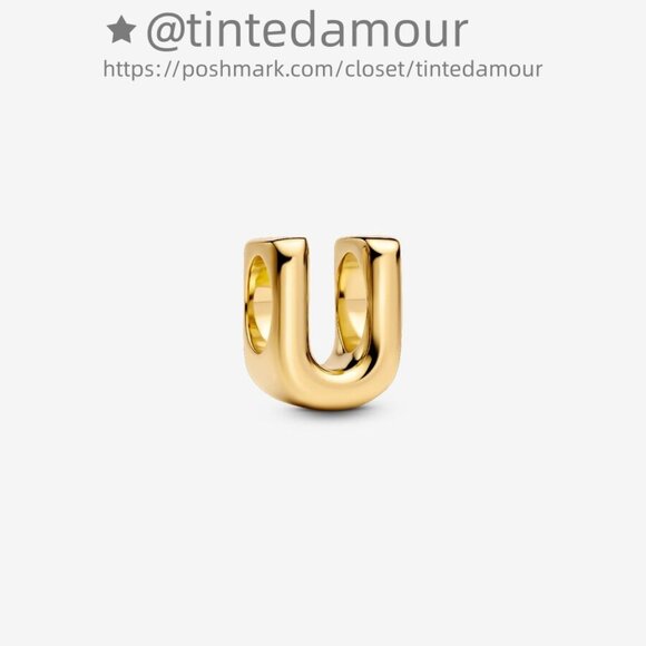 Pandora Letter U Alphabet Mini Charm|Pendant - Picture 1 of 2